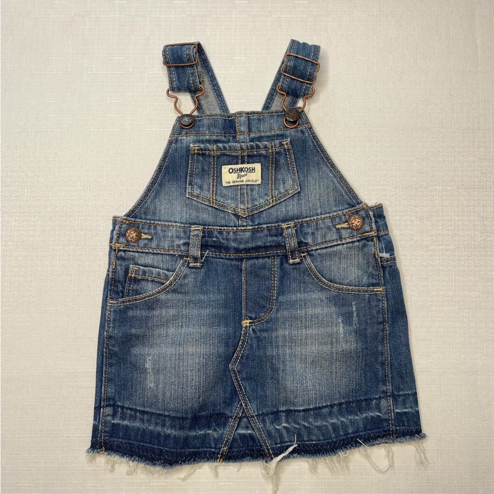 OshKosh B'gosh Classic Blue Denim Overalls dress 12 months